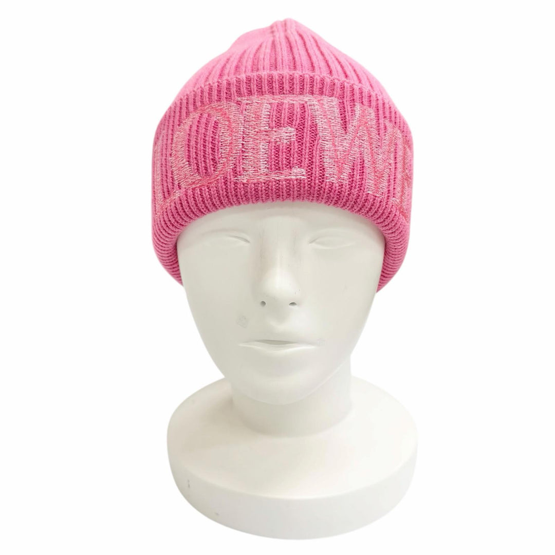Excellent LOEWE Knit cap Logo Rib Knit Cap Beanie pink wool Women F540257X23