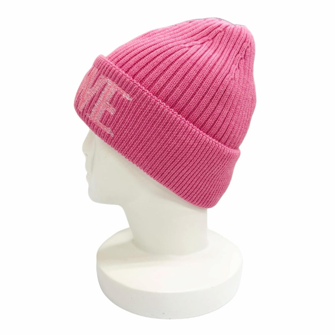 Excellent LOEWE Knit cap Logo Rib Knit Cap Beanie pink wool Women F540257X23