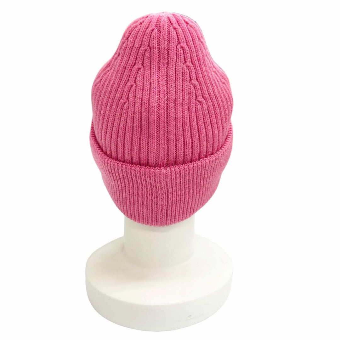 Excellent LOEWE Knit cap Logo Rib Knit Cap Beanie pink wool Women F540257X23