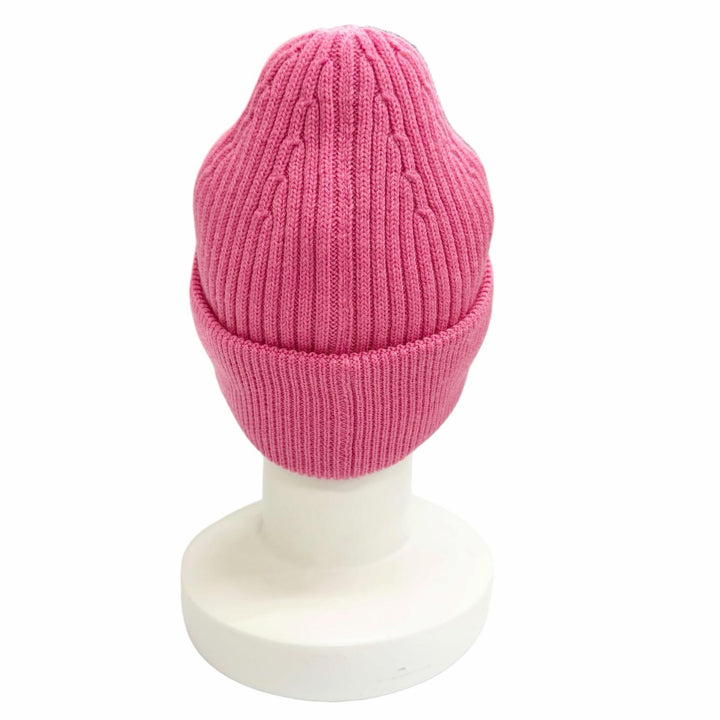 Excellent LOEWE Knit cap Logo Rib Knit Cap Beanie pink wool Women F540257X23