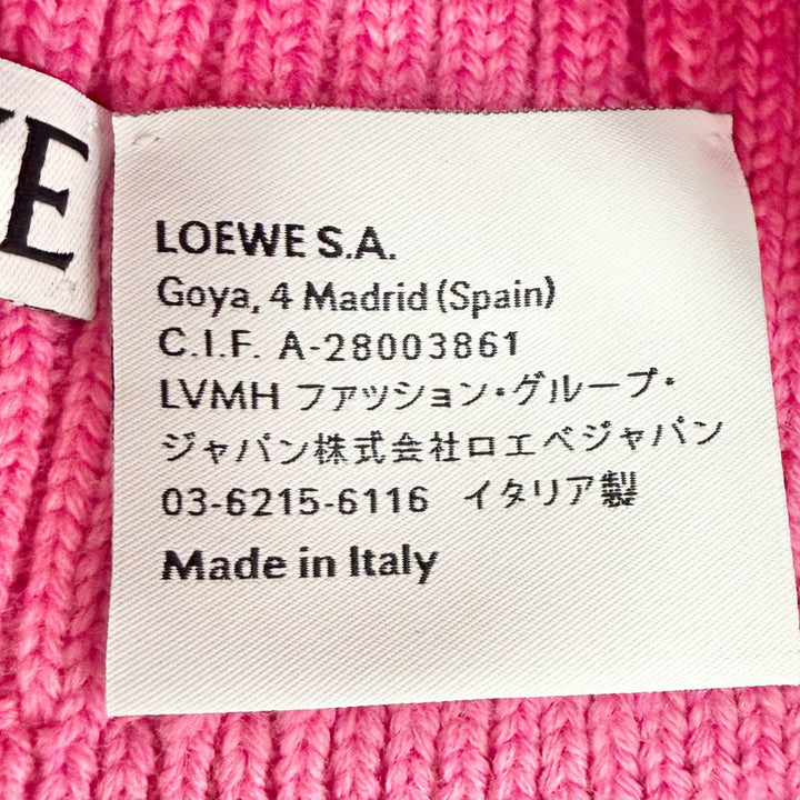 Excellent LOEWE Knit cap Logo Rib Knit Cap Beanie pink wool Women F540257X23