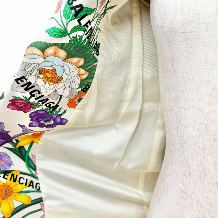 Excellent GUCCI BALENCIAGA tailored jacket Logo Floral Print 34 676217