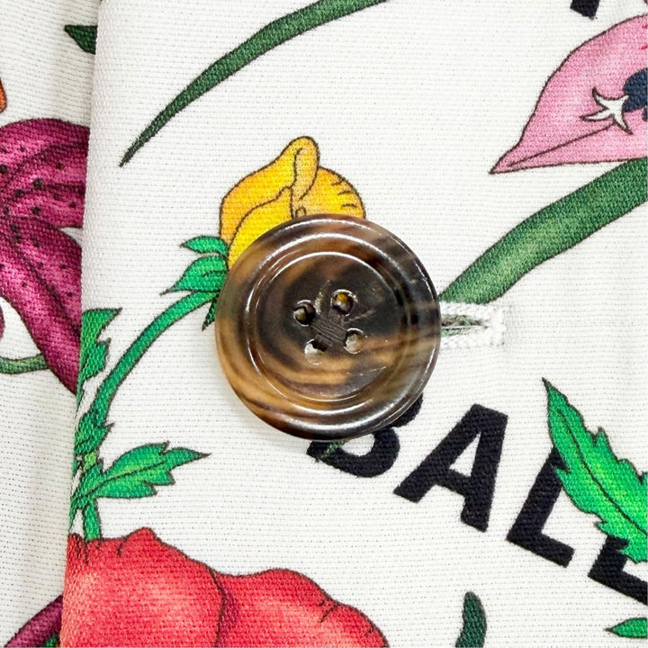 Excellent GUCCI BALENCIAGA tailored jacket Logo Floral Print 34 676217
