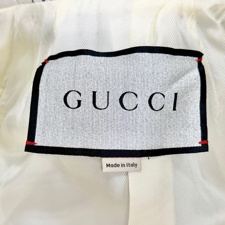Excellent GUCCI BALENCIAGA tailored jacket Logo Floral Print 34 676217