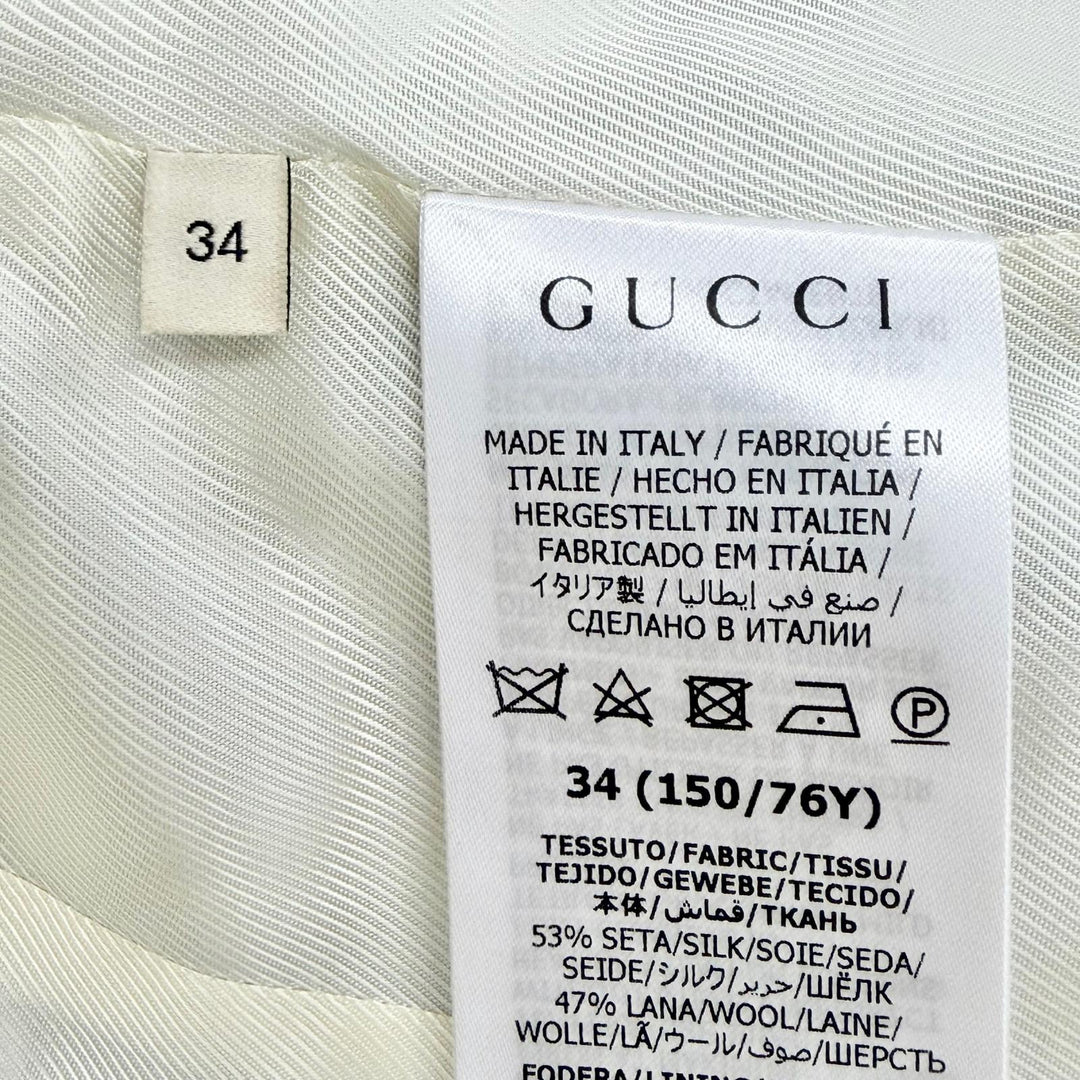 Excellent GUCCI BALENCIAGA tailored jacket Logo Floral Print 34 676217