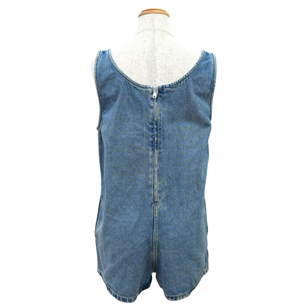 Excellent PRADA Overall Triangle logo distressed denim all-in-one IT 36 GFZ011