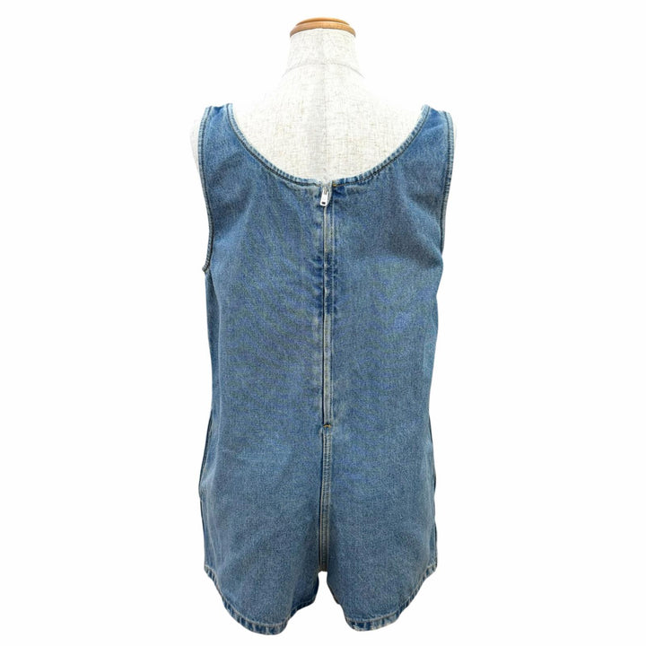 Excellent PRADA Overall Triangle logo distressed denim all-in-one IT 36 GFZ011