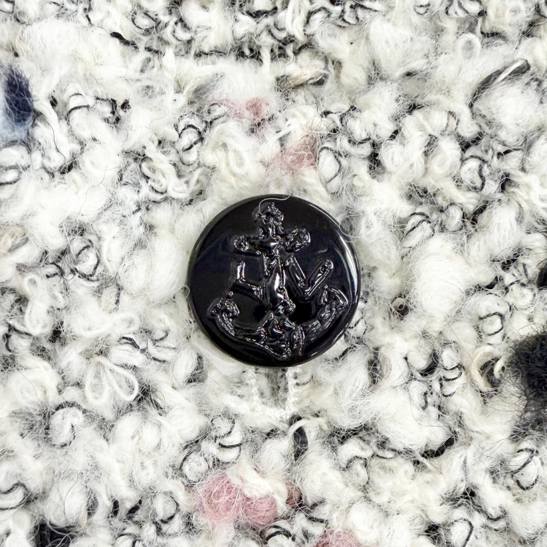 Pristine LOUIS VUITTON Tweed skirt Anchor Button Mini White system wool IT 40