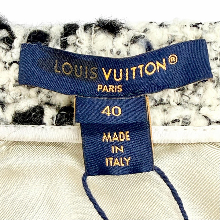 Pristine LOUIS VUITTON Tweed skirt Anchor Button Mini White system wool IT 40