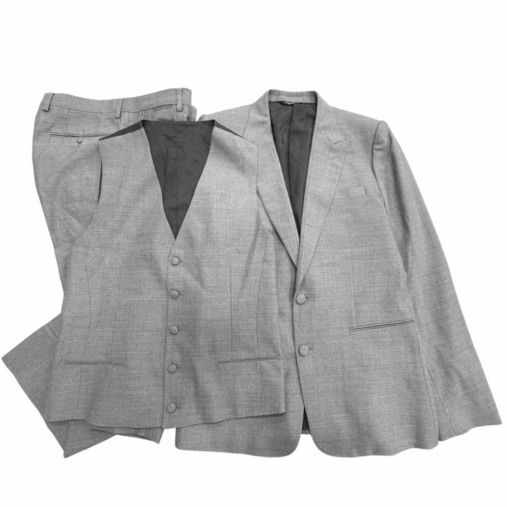 Excellent DOLCE&GABBANA suit 3-piece two-piece set single gray wool mens IT 48