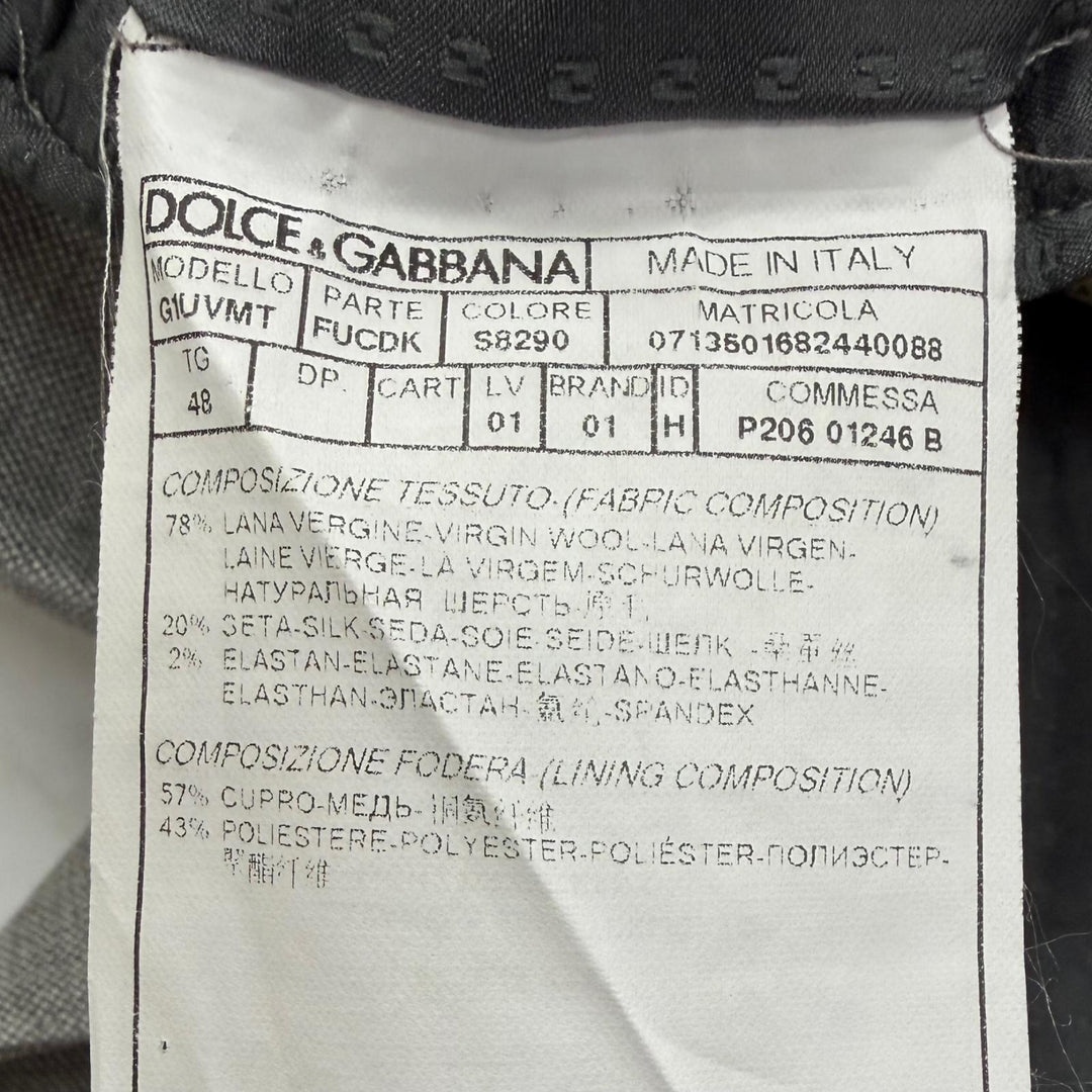 Excellent DOLCE&GABBANA suit 3-piece two-piece set single gray wool mens IT 48