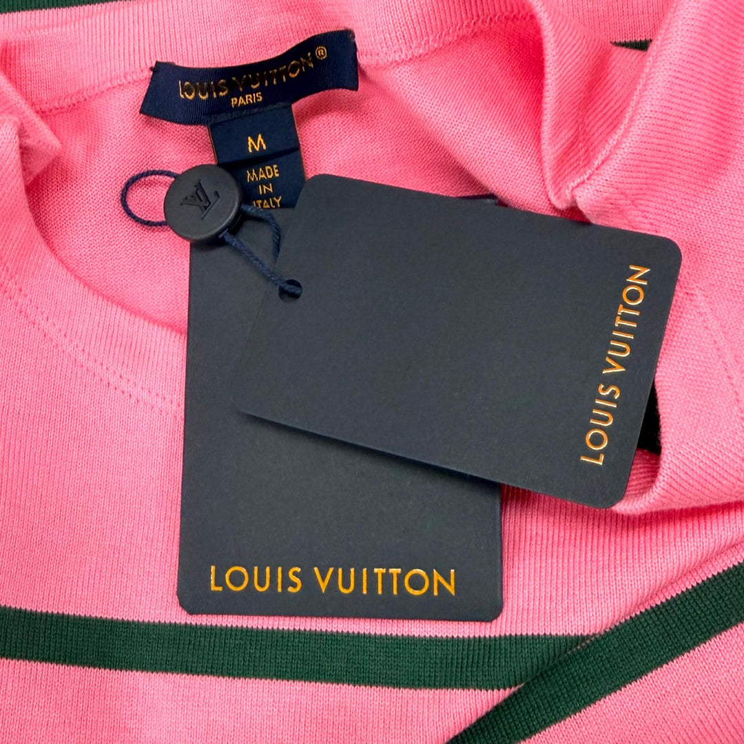 Pristine LOUIS VUITTON Short sleeve T-shirt LV Leather Patch Border cotton M