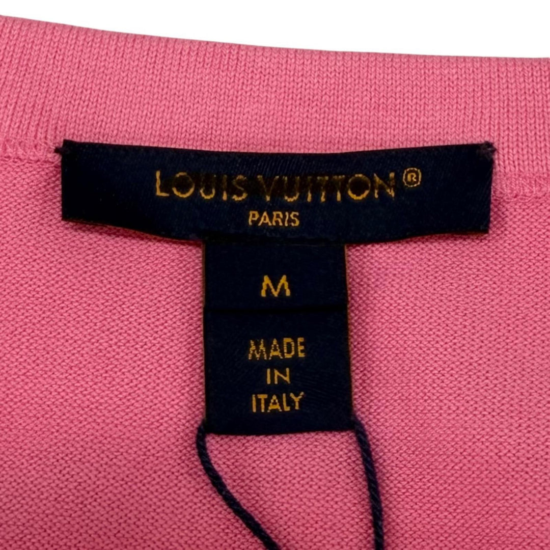 Pristine LOUIS VUITTON Short sleeve T-shirt LV Leather Patch Border cotton M