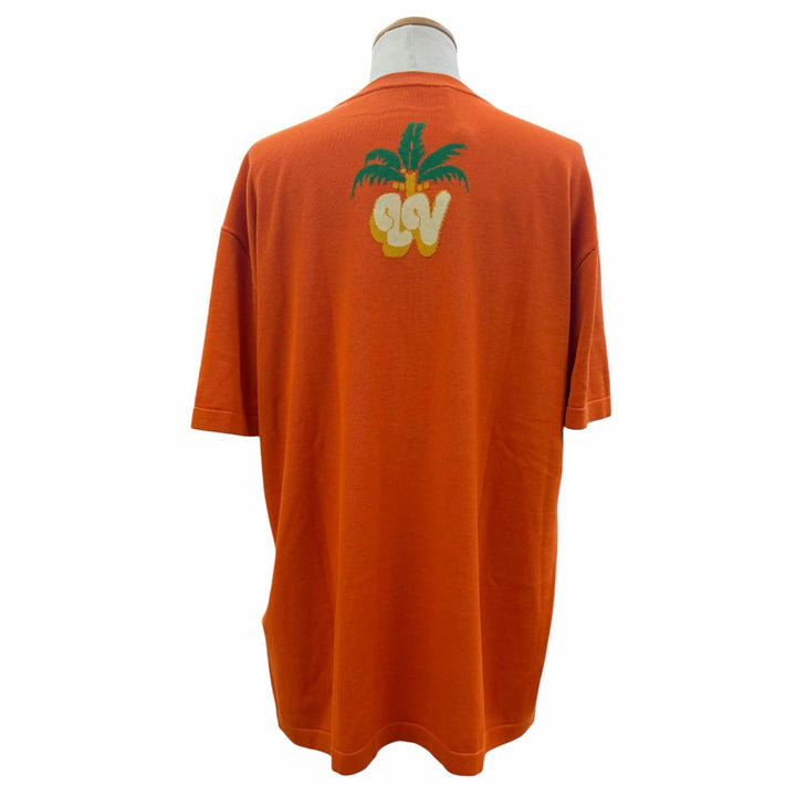 Pristine LOUIS VUITTON Short sleeve knit Palm Tree Intarsia Short Sleeve Orange