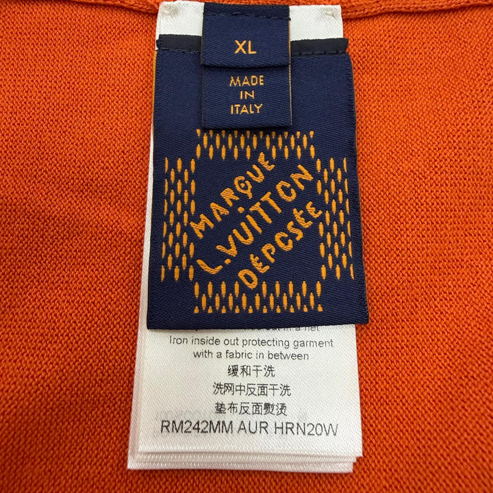 Pristine LOUIS VUITTON Short sleeve knit Palm Tree Intarsia Short Sleeve Orange