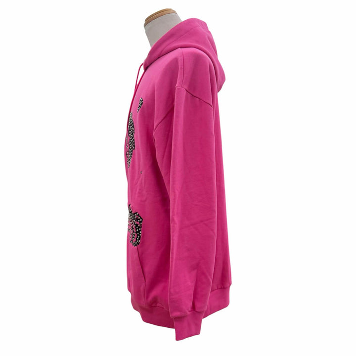 Excellent CELINE hoodie Palm Tree Studded Hooded Pullover pink mens XS 2Y795670Q