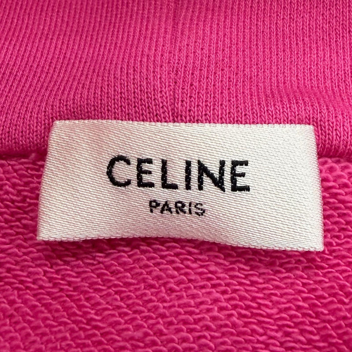 Excellent CELINE hoodie Palm Tree Studded Hooded Pullover pink mens XS 2Y795670Q