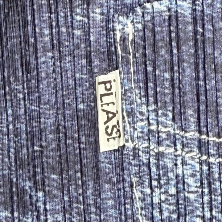 Excellent PLEATS PLEASE Long sleeve shirt Denim transfer print 3 PP21-JD711