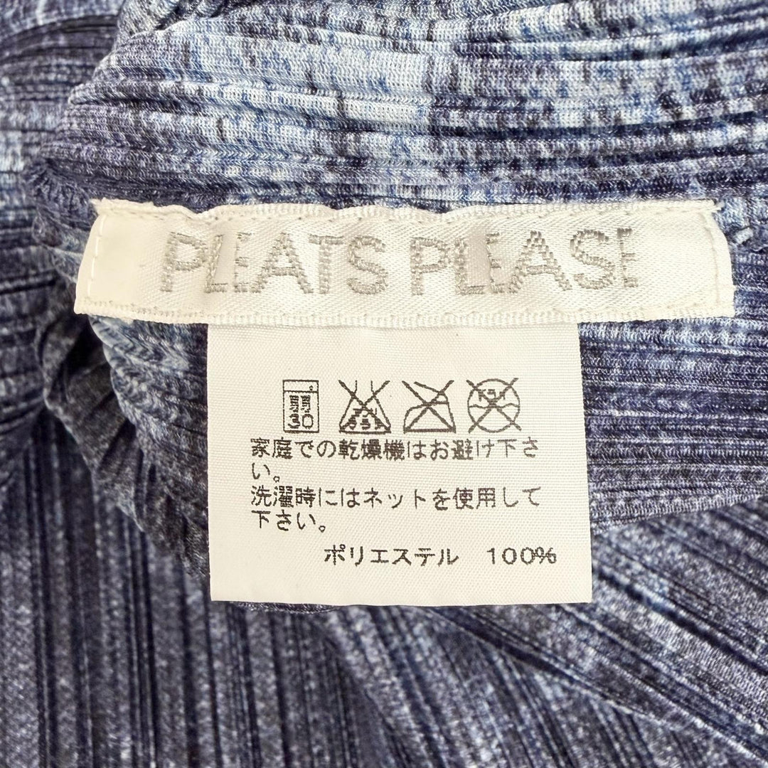 Excellent PLEATS PLEASE Long sleeve shirt Denim transfer print 3 PP21-JD711