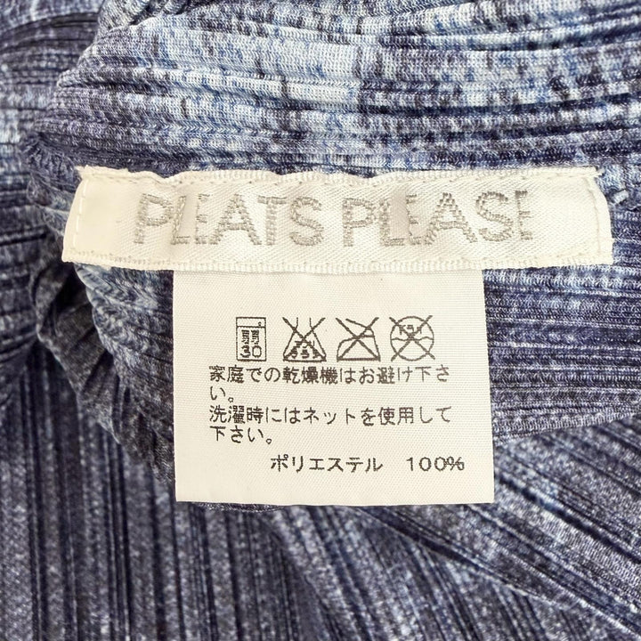 Excellent PLEATS PLEASE Long sleeve shirt Denim transfer print 3 PP21-JD711