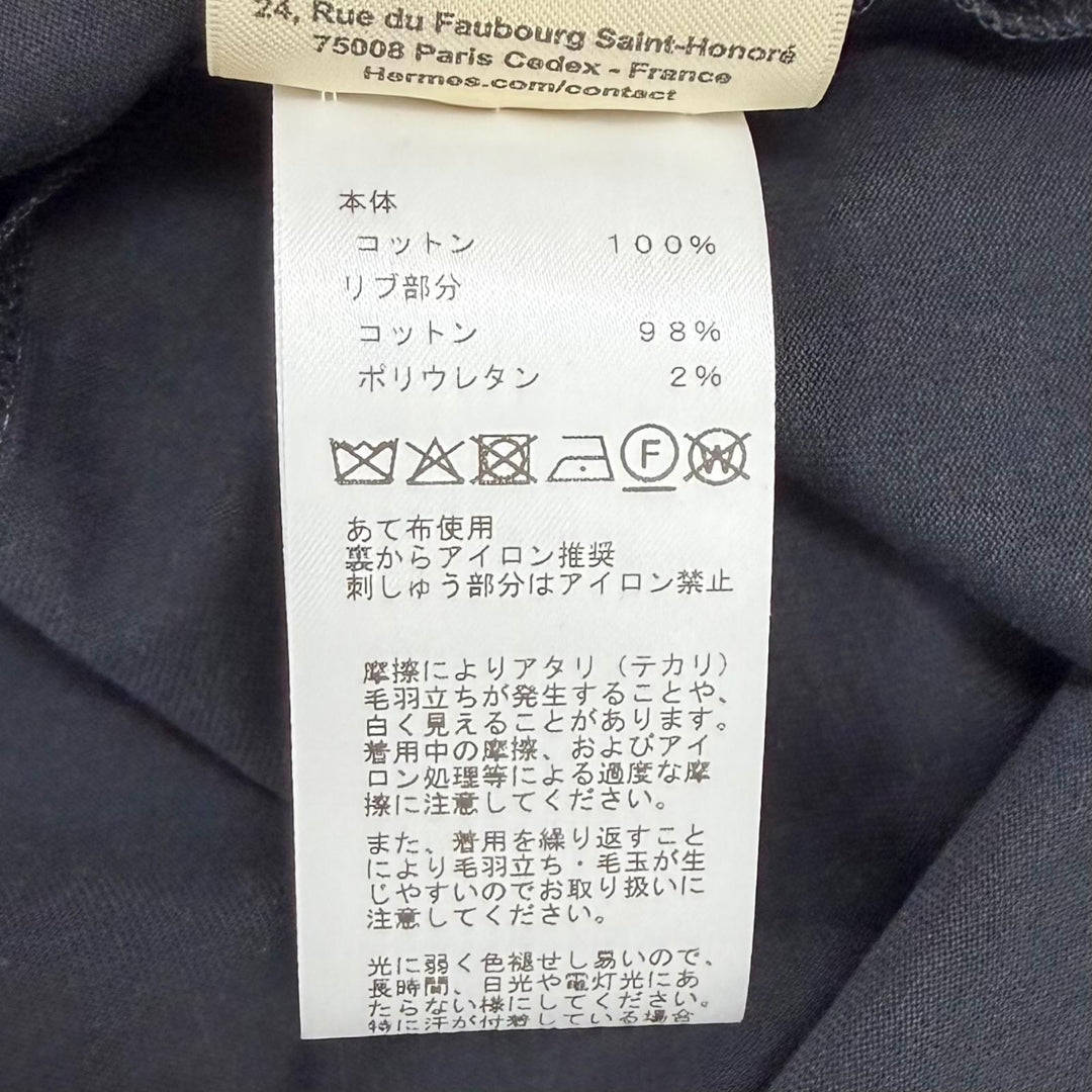 Excellent HERMES Short sleeve T-shirt Tapiducelle Dark navy cotton 40 6H4635DA
