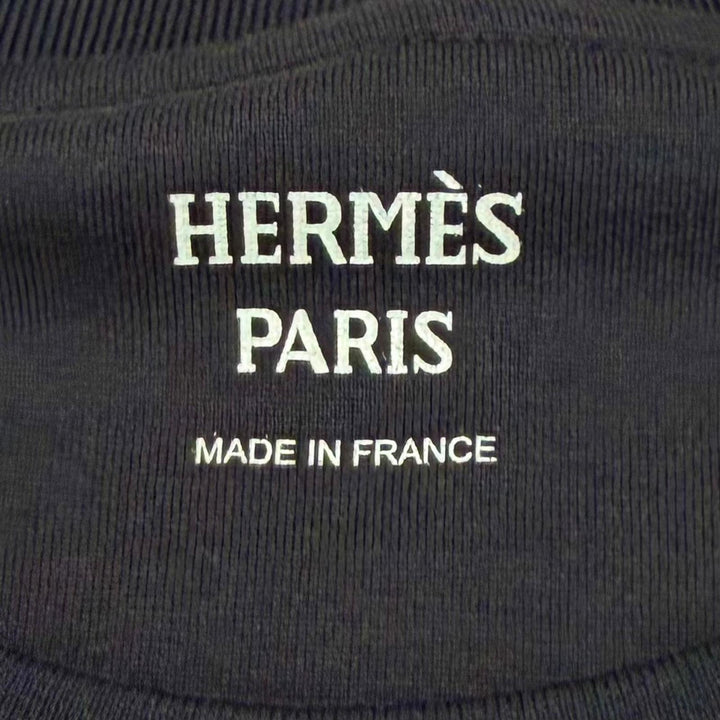 Excellent HERMES Short sleeve T-shirt Tapiducelle Dark navy cotton 40 6H4635DA