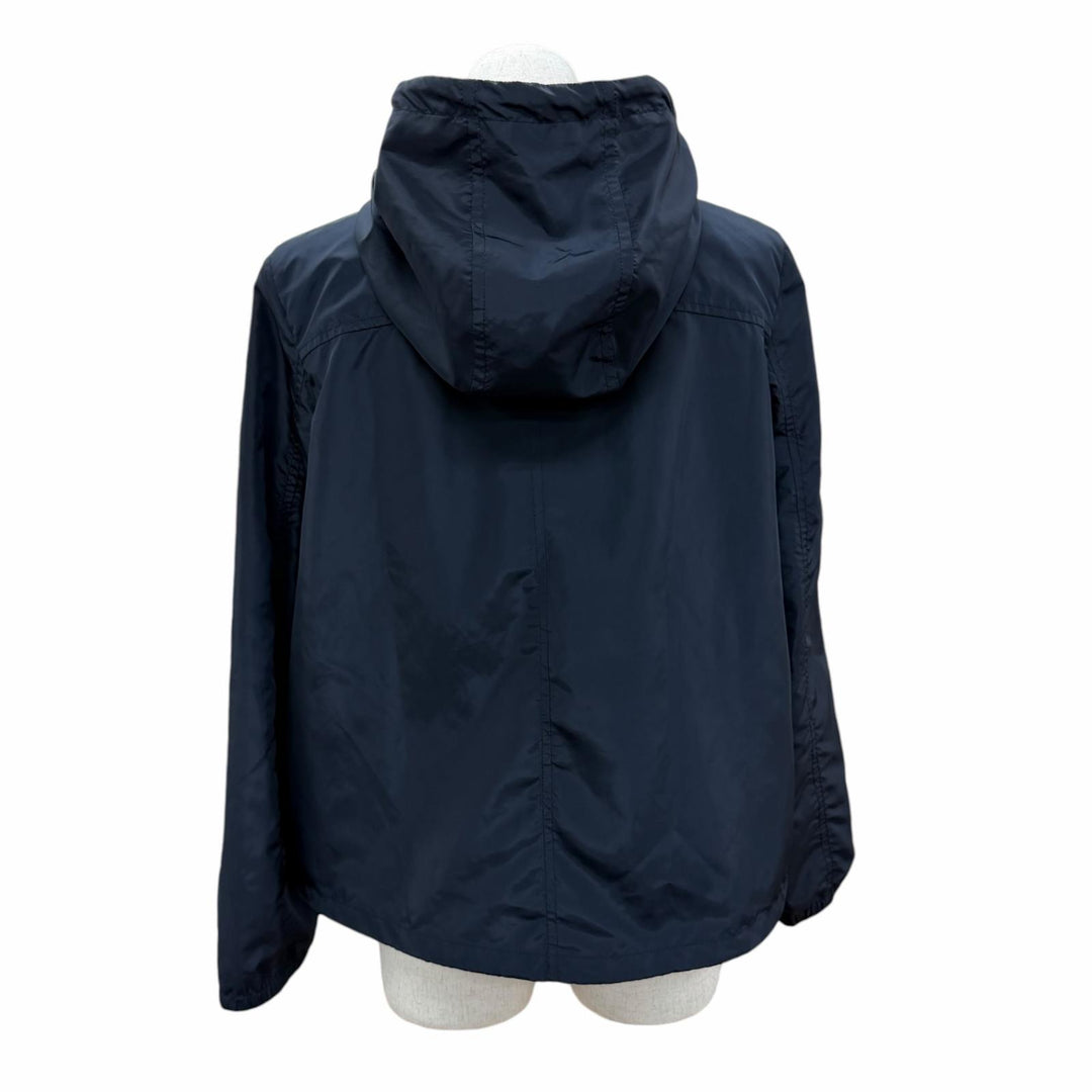 Great PRADA Jacket Triangle with logo, hooded, zip-up jacket Navy 38 290597