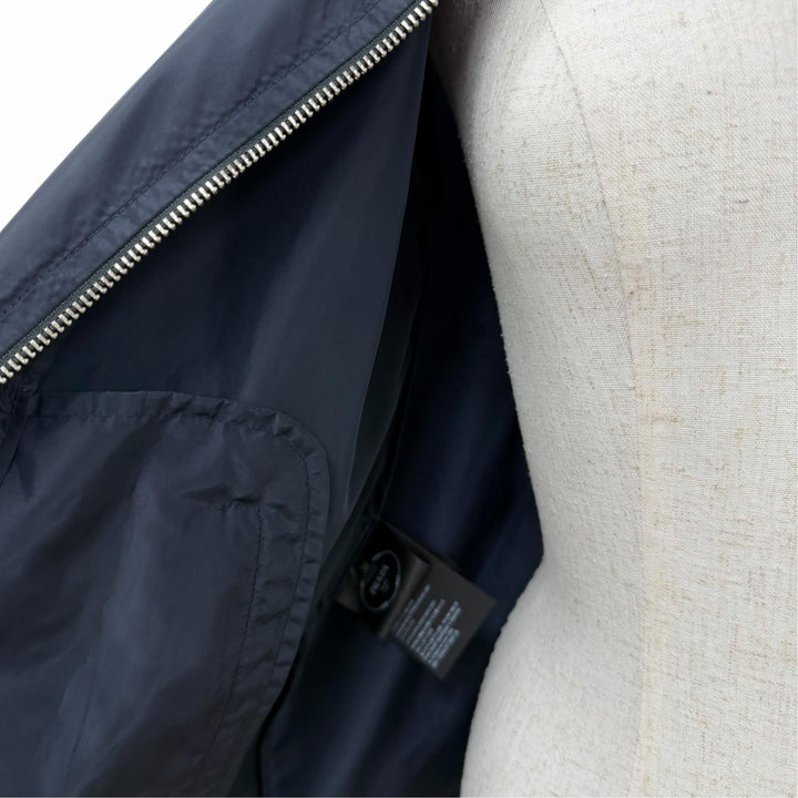 Great PRADA Jacket Triangle with logo, hooded, zip-up jacket Navy 38 290597