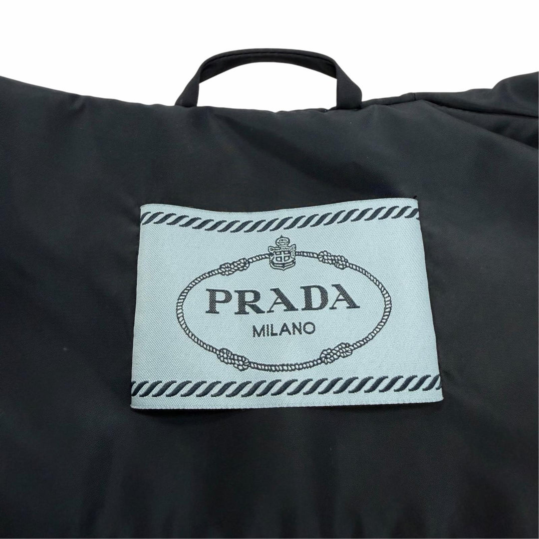 Great PRADA Jacket Triangle with logo, hooded, zip-up jacket Navy 38 290597