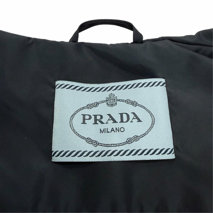 Great PRADA Jacket Triangle with logo, hooded, zip-up jacket Navy 38 290597