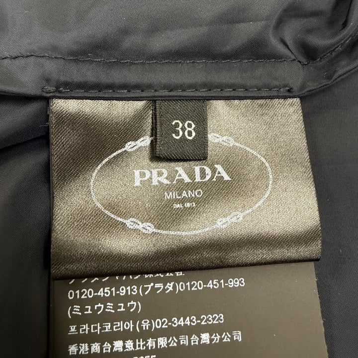 Great PRADA Jacket Triangle with logo, hooded, zip-up jacket Navy 38 290597