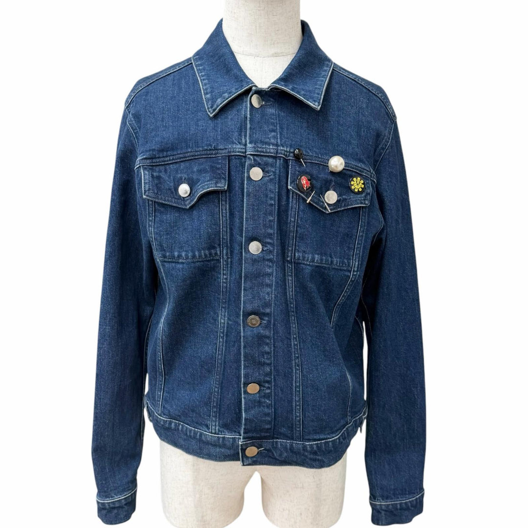 Excellent RAF SIMONS Denim Jacket DENIM SLIM FIT JACKET Comes with a pin badge
