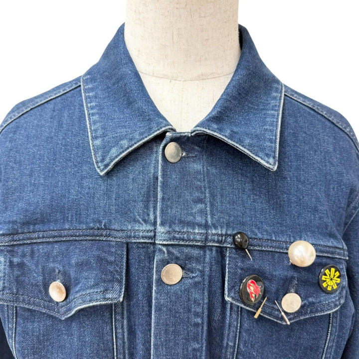 Excellent RAF SIMONS Denim Jacket DENIM SLIM FIT JACKET Comes with a pin badge