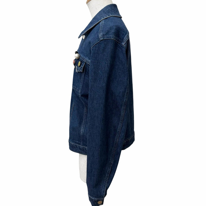 Excellent RAF SIMONS Denim Jacket DENIM SLIM FIT JACKET Comes with a pin badge