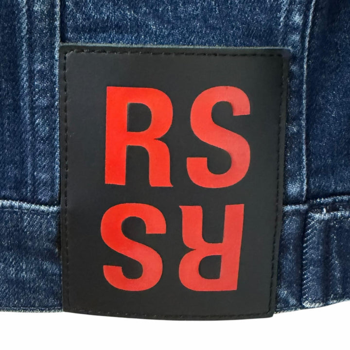 Excellent RAF SIMONS Denim Jacket DENIM SLIM FIT JACKET Comes with a pin badge