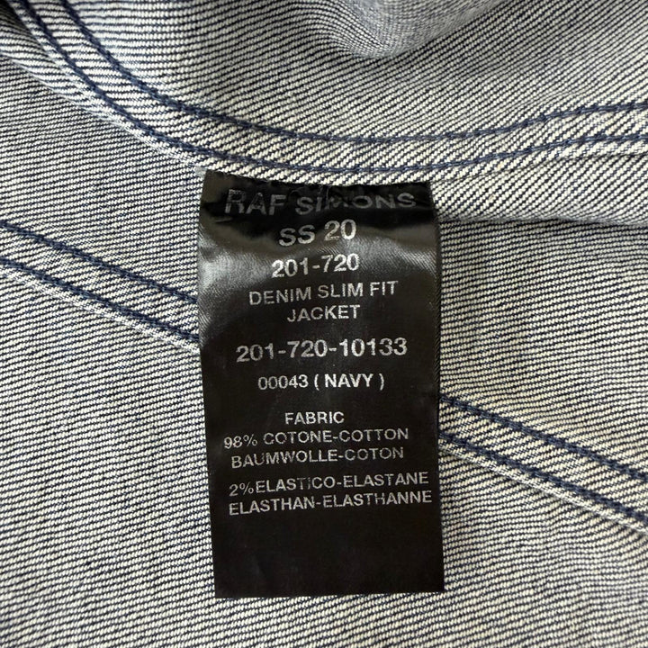 Excellent RAF SIMONS Denim Jacket DENIM SLIM FIT JACKET Comes with a pin badge