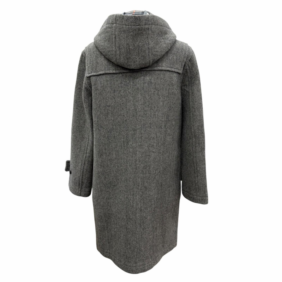 Excellent BURBERRY Duffel coat Checked lining, toggle throat latch. Gray 36