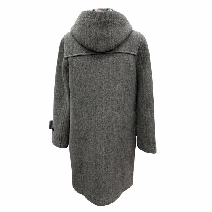 Excellent BURBERRY Duffel coat Checked lining, toggle throat latch. Gray 36