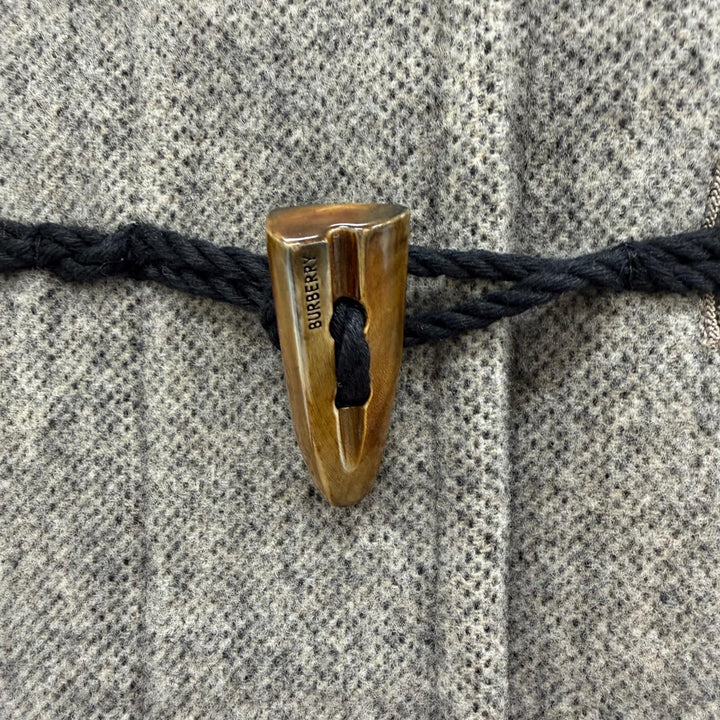 Excellent BURBERRY Duffel coat Checked lining, toggle throat latch. Gray 36
