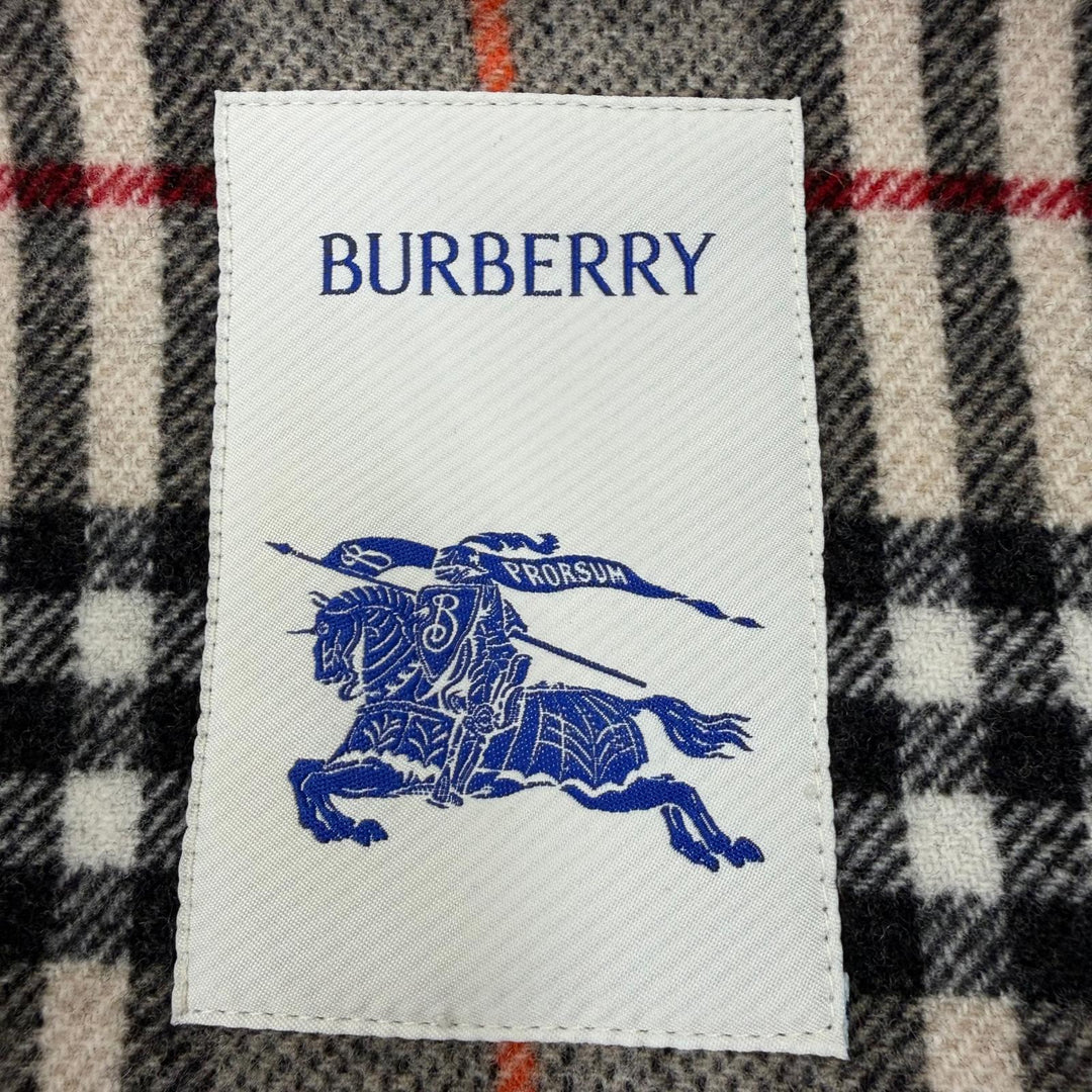 Excellent BURBERRY Duffel coat Checked lining, toggle throat latch. Gray 36