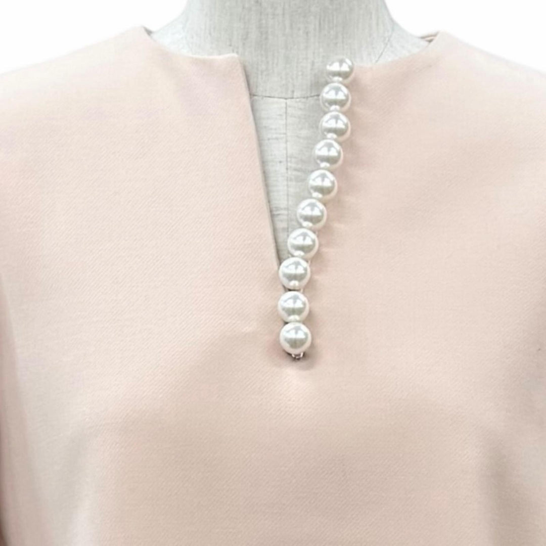 Excellent YOKO CHAN blouse peplum top with eco-pearl accents 36 YCB-522-290