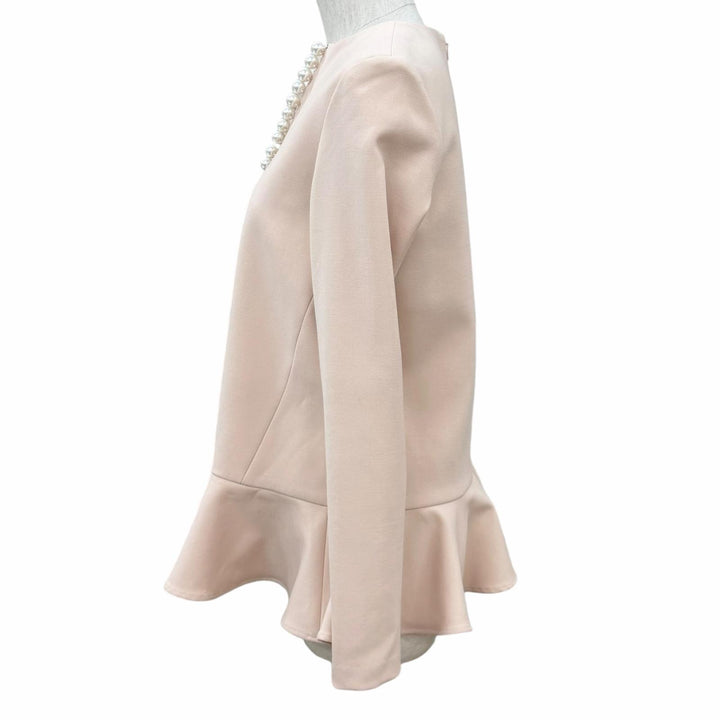 Excellent YOKO CHAN blouse peplum top with eco-pearl accents 36 YCB-522-290