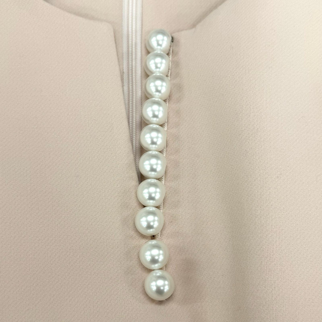Excellent YOKO CHAN blouse peplum top with eco-pearl accents 36 YCB-522-290