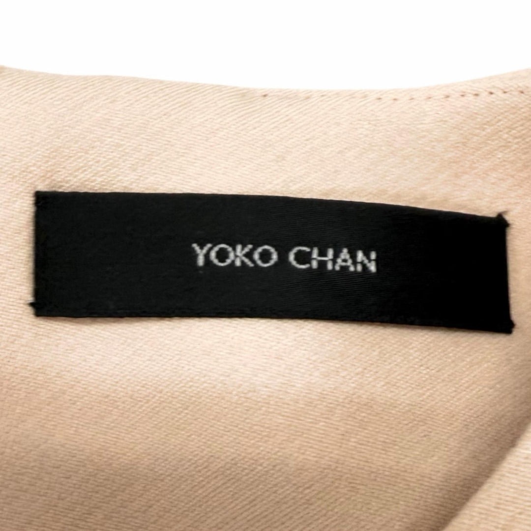 Excellent YOKO CHAN blouse peplum top with eco-pearl accents 36 YCB-522-290