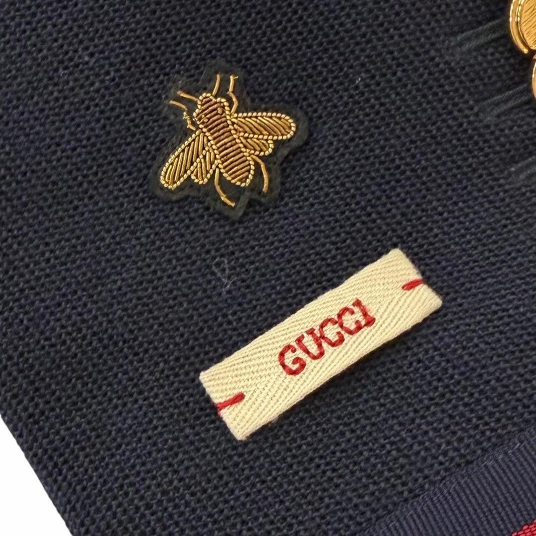 Excellent GUCCI tailored jacket BEE embroidery, gold buttons Navy wool