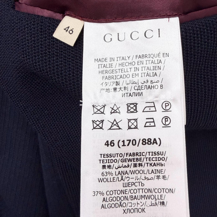 Excellent GUCCI tailored jacket BEE embroidery, gold buttons Navy wool