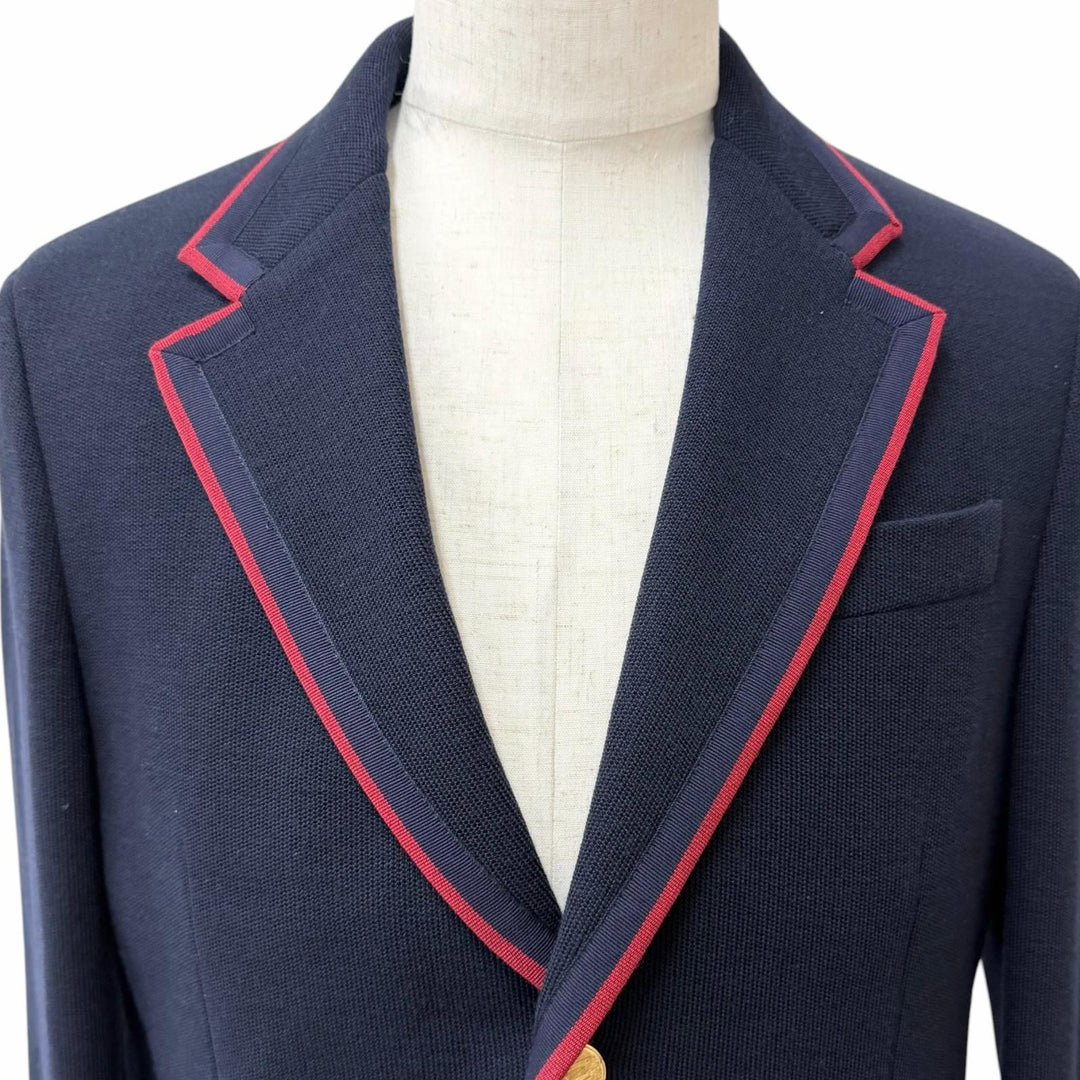 Excellent GUCCI tailored jacket BEE embroidery, gold buttons Navy wool