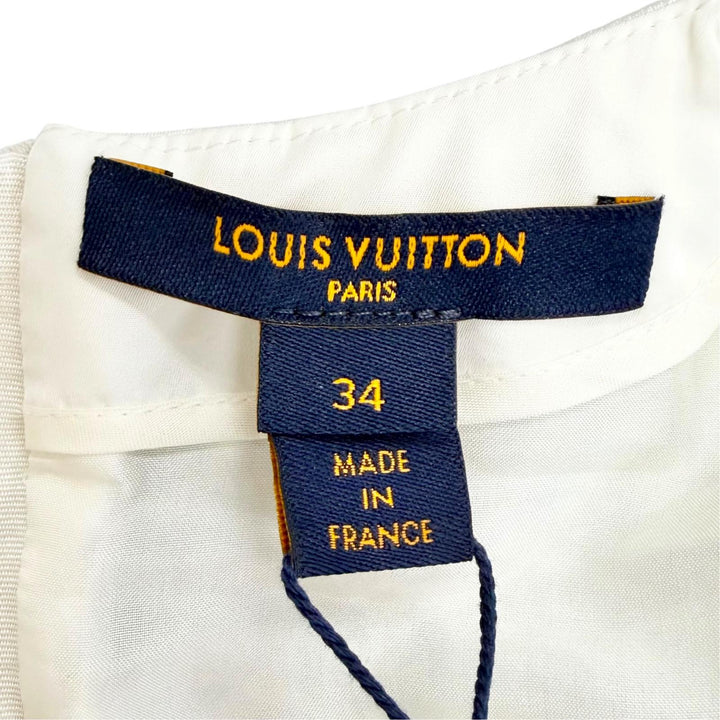 Pristine LOUIS VUITTON one piece Stardust Lurex Tweed Dress No sleeve blue FR 34