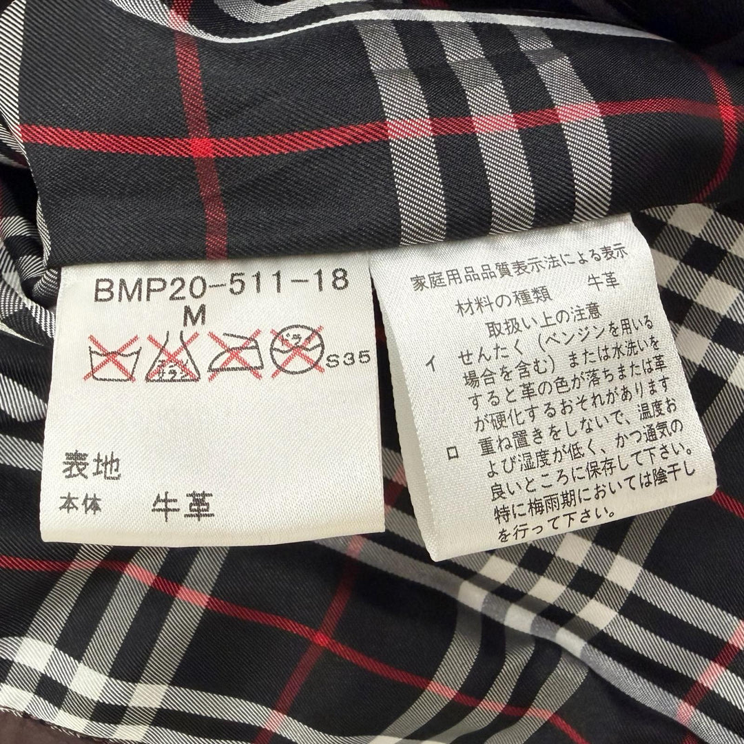 Great BURBERRY BLACK LABEL leather jacket Double rider jacket