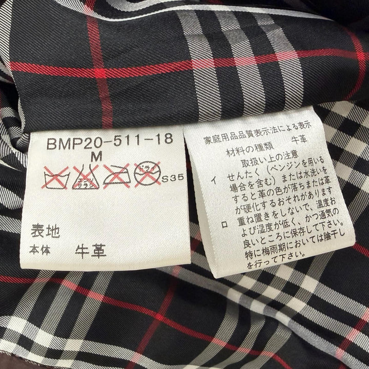 Great BURBERRY BLACK LABEL leather jacket Double rider jacket